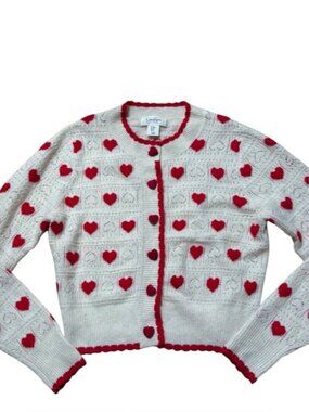 Jessica Simpson Heart Cardigan Sweater Size Medium